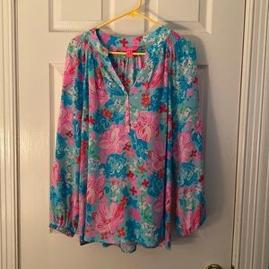 Lilly Pulitzer Size L Elsa Silk Top